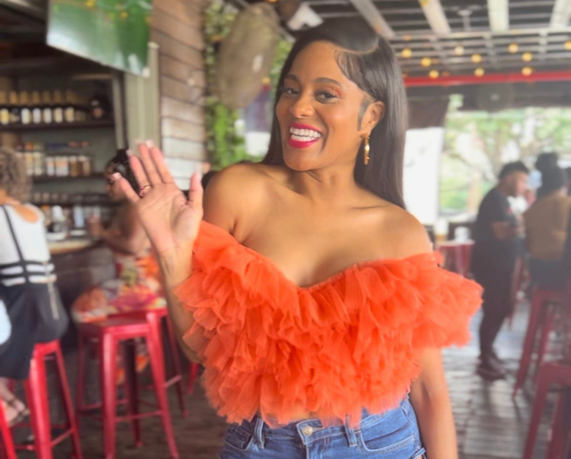 ORANGE Ruffle Top